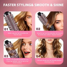 Verwarmingsborstel, 38 mm Thermal Brush 3-in-1, LCD 100-210 °C, gladmaken, zachte krullen, volume, anti-kroes, ionen-design, 5 temperatuurinstellingen, snel opwarmen (stijl 2) — thumbnail 5
