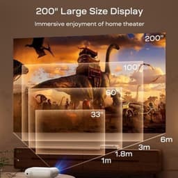 Beamer 450 ANSI Lumen - 1080P Full HD Resolutie - LED Display - Draagbaar Mobiel - Thuisbioscoop Gaming Educatie — thumbnail 3