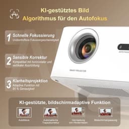 Mini Beamer 1920 x 1080 LED - WiFi 6 Android 14 Smart Projector - Draagbaar Lichtgewicht - HDMI USB Bluetooth - Voor Gaming Onderwijs Thuisbioscoop Zakelijk — thumbnail 5