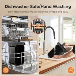 Heteluchtfriteuse, 1700 W, 8 liter, dubbele mand, touchscreen, 360° technologie, snel en gezond — thumbnail 4