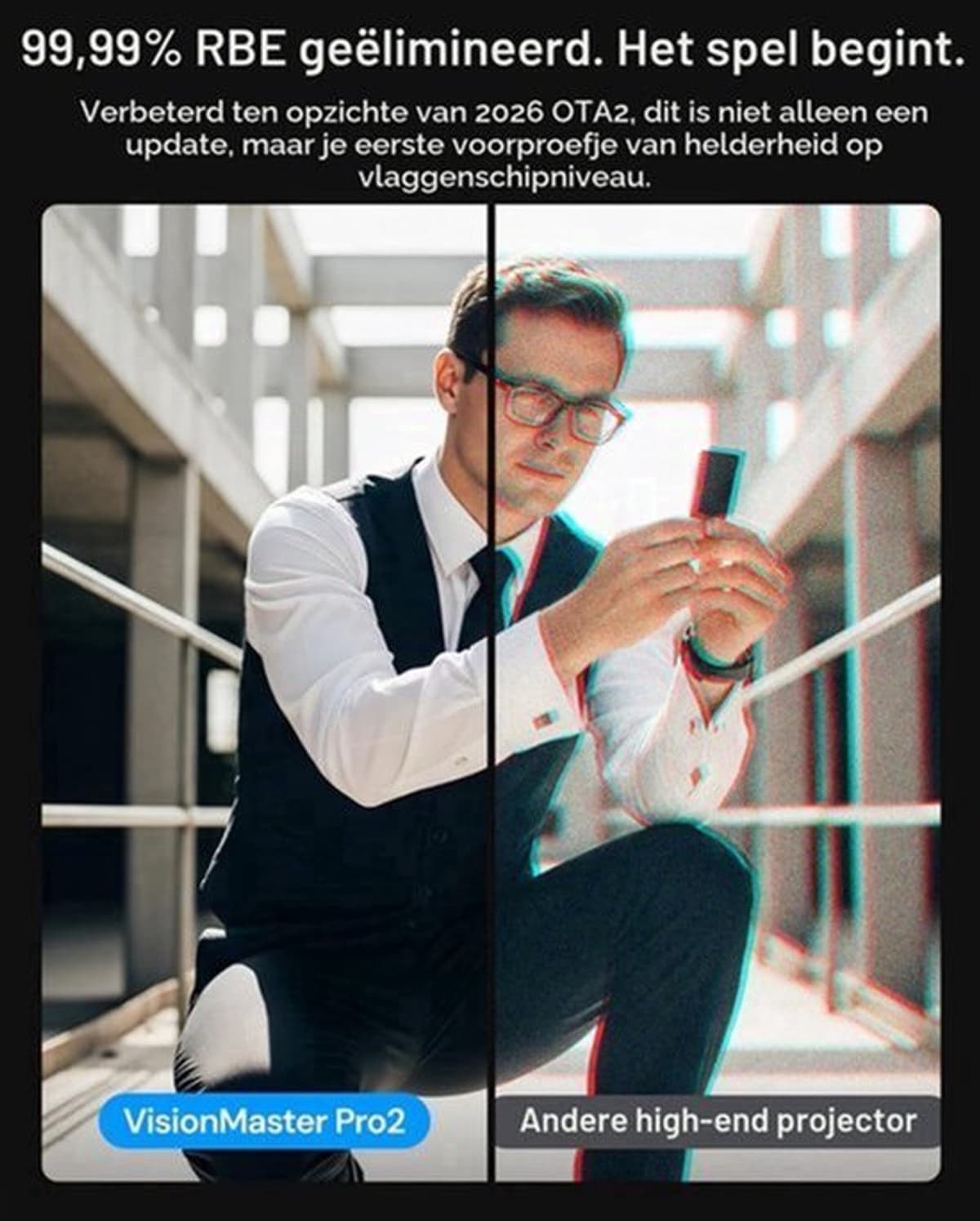 Beamer Laser - 3000 Lumen Helderheid - 3840 x 2160 Pixels Resolutie - 15000:1 Contrast - Draagbaar - Thuisbioscoop — afbeelding 1