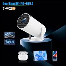 Mini Beamer Draagbaar - Wit 720p Resolutie - Wifi Bluetooth Verbinding - LCD Display - Voor Thuisbioscoop En Presentaties — thumbnail 5
