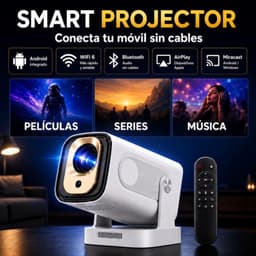 Draagbare mini-projector, 1080p, met 4K-ondersteuning, verbeterde versie 2026, tv-projector, draagbare projector, Android 11, autofocus, tot 130 inch projectie, 180 graden rotatie voor plafond — thumbnail 2