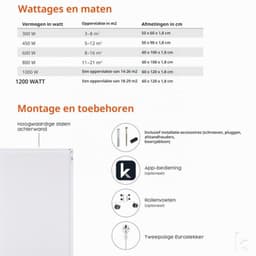 Infrarood Beeldverwarming 450 Watt - Smart Thermostaat - 1,8 x 50 x 90 cm - Elektrisch - Binnen - Wandmontage — thumbnail 4