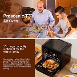 Airfryer oven - Hetelucht Friteuse - Air Fryer - 15L - Grote Inhoud - 12-in-1 - 1700W - App Bediening - 360° Luchtcirculatie - Touch Screen - Turbo Functie — thumbnail 4
