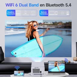 Magcubic® HY350MAX Mini Beamer 4K - Draagbare Smart Projector met Android 14 - Thuisbioscoop Beamer WiFi 6 & Bluetooth 5.4 - 600 ANSI- Auto Keystone - 180° Draaibaar - Full HD 1080P - Home Cinema — thumbnail 2