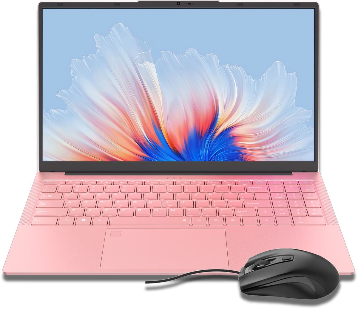 Auusda-3250C laptop-15,6 inch-8 GB RAM-512 GB SSD-Met muis-Roze — afbeelding 1
