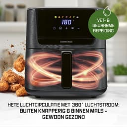 GOURMETmaxx heteluchtfriteuse 6,5 l, airfryer met 7 programma’s, gekleurde pictogrammen, 1600 W, 5 functies, 4-inch multicolor LED-touchdisplay, timer van 60 minuten, 80–200 °C voor friet, kip en dergelijke — thumbnail 4
