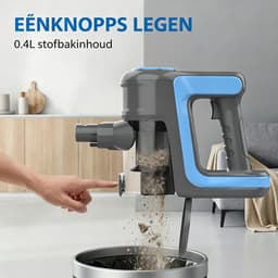 Draadloze Stofzuiger, 6 IN 1 Lichtgewicht Steelstofzuiger, Krachtige Zuigkracht van 15 kPa, Oplaadbare Draadloze Stofzuiger Voor Hardhouten Vloeren en Dierenharen — thumbnail 4