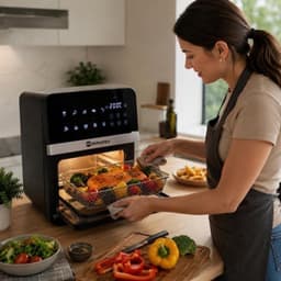 Vera Touch Luchtfriteuse, 10 l, olievrij, 1800 W, 10 digitale programma's, touchscreen, grillfunctie, instelbare timer, 2 standen, temperatuur 80-200 °C, gezond koken — thumbnail 4