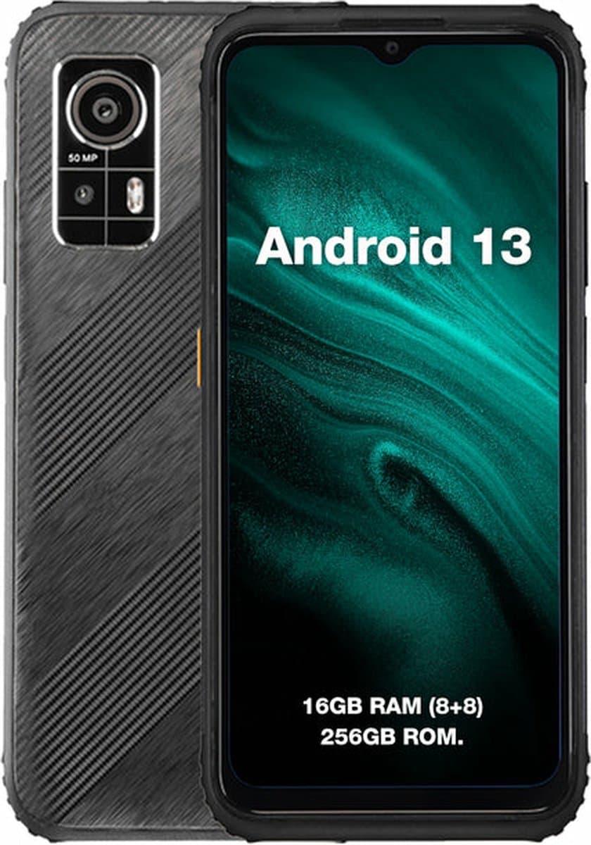 AGM H6, 16,7 cm (6.56"), 8 GB, 256 GB, 50 MP, Android 13, Zwart — afbeelding 1