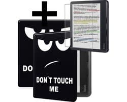 Hoes Geschikt voor Kobo Libra Colour - E-reader Bescherm Hoesje Case Sleep Cover Met Screenprotector - Hoes Geschikt voor Kobo Libra Colour Hoesje - Don't Touch Me