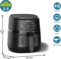 Philips 2000 Series Airfryer - NA220/00 - Kijkvenster - RapidAir - 4.2L - Tot 4 Personen - Zwart — thumbnail 10