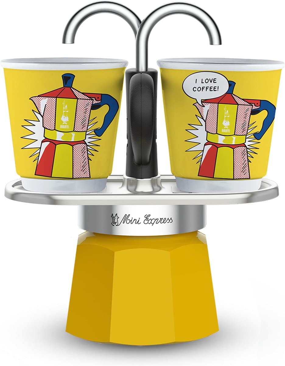 Bialetti Mini Express Lichtenstein met 2 kopjes - 2-kops — afbeelding 1