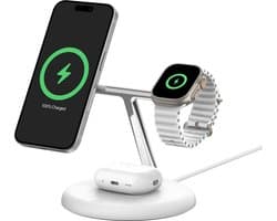 Belkin BoostCharge Pro 3-in-1 Draadloze Laadstandaard met Qi2 – Magsafe Compatibel