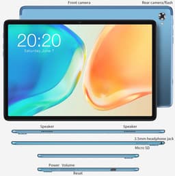 Elementkey Ai-14 – 192GB Tablet- 4GB RAM 192GB Opslag - WiFI / GPS / 4G LTE - 10.1 Inch Krachtige Tablet – Zee Blauw — thumbnail 2