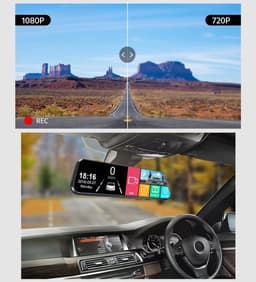 Dashcam Met Achteruitrijcamera - 4k - 10 Inch - IPS-touchscreen - Spiegelcamera Voor Auto - Touchscreen - Videorecorder - Achteruitkijkspiegel - Dashcam -Voor En Achter Camera - Spiegel - Bewegingsdetectie en Parkeerstand - — thumbnail 5