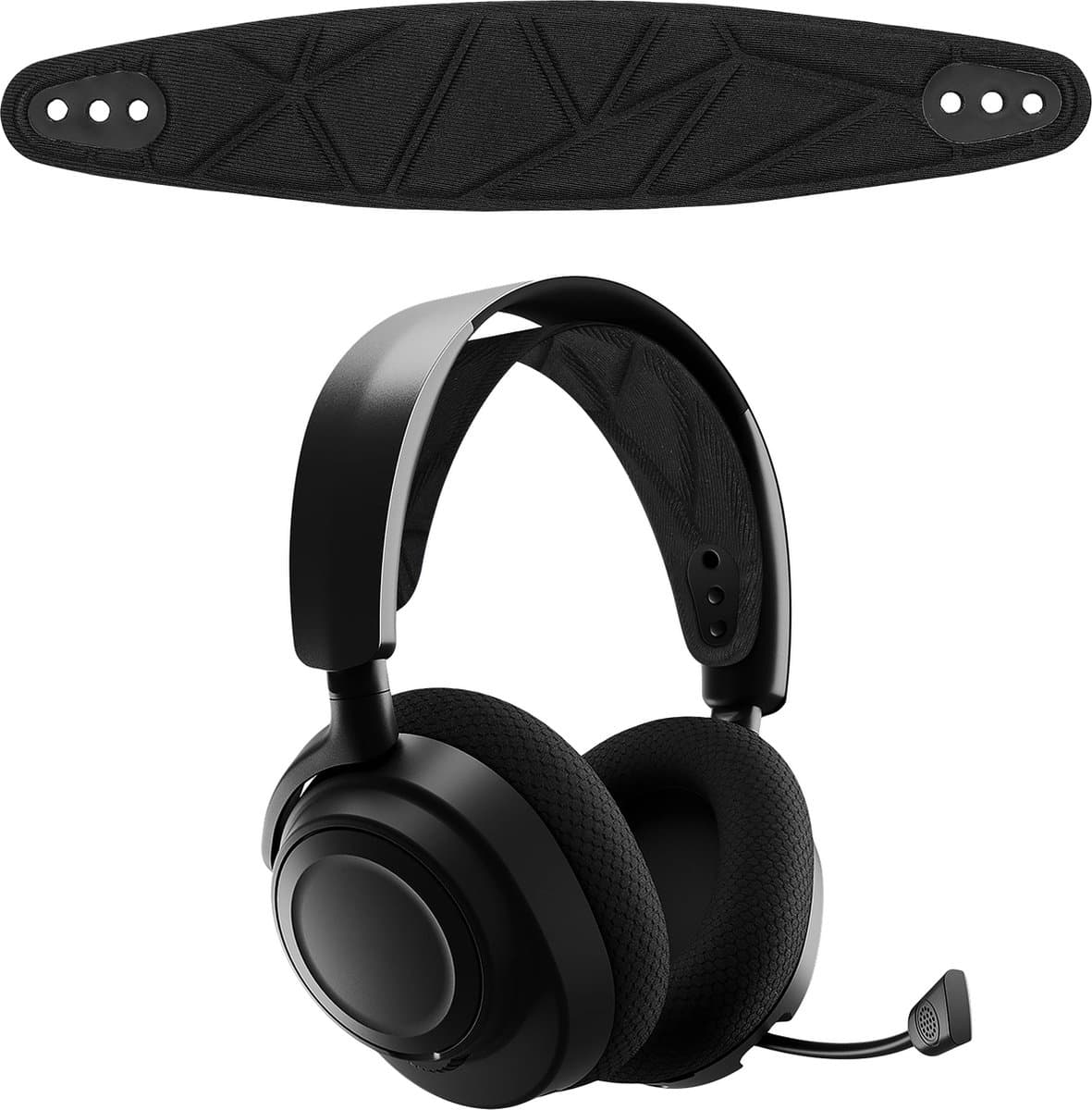 kwmobile vervangende koptelefoonband voor SteelSeries Arctis NOVA PRO / NOVA 7P / NOVA 7X koptelefoon band - Nylon zachte hoofdband voor hoofdtelefoon in zwart — afbeelding 1