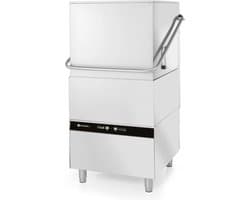 HENDI Doorschuifvaatwasser – elektronische bediening – roestvrij staal – 3 wasprogramma's – verstelbare poten