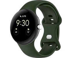 Strap-it Siliconen Classic smartwatch bandje - geschikt voor de grotere Google Pixel Watch 3 - 45mm (donkergroen)