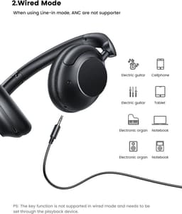 UGREEN HP202 HiTune Max5 Hybrid ANC Draadloze Koptelefoon Bluetooth 5.0 Zwart — thumbnail 2