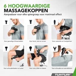 Tunturi MG40 Massage Gun - Massage Apparaat Met Multi Grip - Inclusief 6 Opzetstukken En Koffer - Extra Krachtig en Stil - Incl App — thumbnail 2