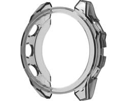 Strap-it Schokbestendig TPU hoesje - case geschikt voor Garmin Fenix 8 - 51mm (transparant-zwart)