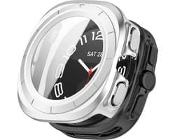 By Qubix - Hard case met screen protector (waterdicht) - Zilver - Geschikt voor Samsung Galaxy Watch Ultra / Ultra 2025 47mm