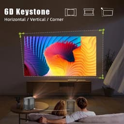 Byintek - X20 - Beamer - Projector Beamer - Mini Meamer - Full HD 1080P 4k - 65W - 1280x720dpi - Automatische focus - met WiFi - 250 ANSI Lumens - Android 11.0 - Zwart — thumbnail 2