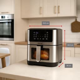 Heteluchtfriteuse - Airfryer Oven - Grote Maaltijden Bereiden - Digitaal Touchscreen - 8 Liter - Zilver — thumbnail 3