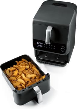 Dubbele Airfryer - Heteluchtoven Multicooker - Gelijk Garen - Verticale Dubbele Kamer - 10 Liter - Grijs — thumbnail 4