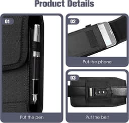 Mobiele Telefoon Heuptas met RFID Blokkering - Bescherm je Smartphone Tijdens het Reizen - Geschikt voor iPhone - Samsung Galaxy - Xiaomi - Comfortabele Draagopties - Zwart — thumbnail 4