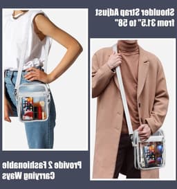 Duidelijke Crossbody Tas met Verstelbare Schouderband voor Concerten, Festivals en Sportevenementen — thumbnail 3