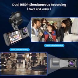 Dashcam Auto - Autocamera Rijcamera - Veiliger Rijden - 3-kanaals Opname - 2 inch LCD - Zwart — thumbnail 3