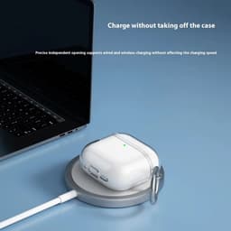Hoesje Geschikt voor Apple AirPods 4 / 5 | TPU | met Ring | Transparant — thumbnail 4