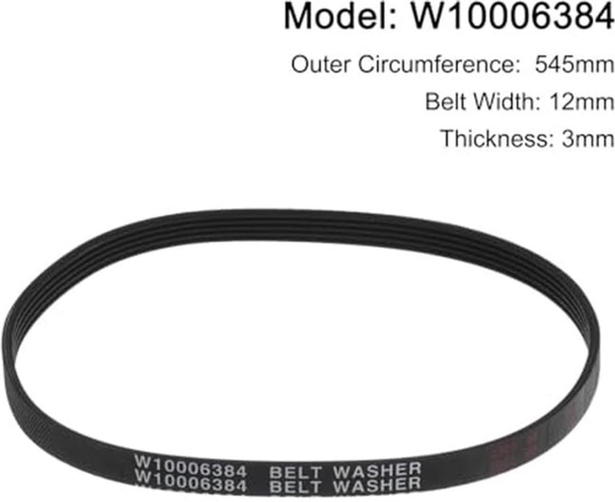 W10006384 Wasmachine-aandrijfriem, aandrijfriem, reserveonderdeel voor wasmachine, droger — afbeelding 1