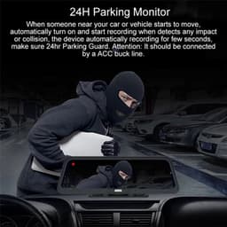 Dashcam voor Auto - 10" 4G ADAS Dashcam - GPS Navigatie & Dual Lens Achteruitrijcamera - 15m Achtercamera - Geen Geheugenkaart - Zwart — thumbnail 2