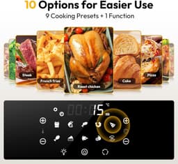 Heteluchtfriteuse - Airfryer - Gezond Frituren - Snelle Bereiding - Grote Capaciteit - Zwart — thumbnail 5