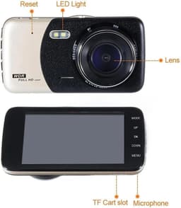 Dashcam Auto - DVR Camcorder - Veilig Rijden - Dubbele Lens - 1080P HD - Zwart — thumbnail 5