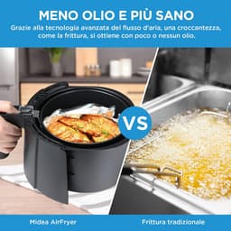Heteluchtfriteuse - Airfryer Frituurpan - Gezond Frituren - Dubbele Wartel Technologie - 35 Liter - Zwart — thumbnail 2