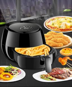 Heteluchtfriteuse - Smart Fryer - Gezond Frituren - Olievrij Bakken - 5.2 Liter - Zwart — thumbnail 3
