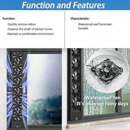 Raamafzuigventilator - Stille Ventilator - Lucht Zuiveren - Intrekbaar Ontwerp - 50-55cm - Zwart — thumbnail 3