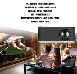 Allecto - Mini Projector - Draagbare Projector - Full HD 1080P - Zilver Zwart - Video Projector - Geschikt voor TV PC Smartphone - Compact formaat — thumbnail 4