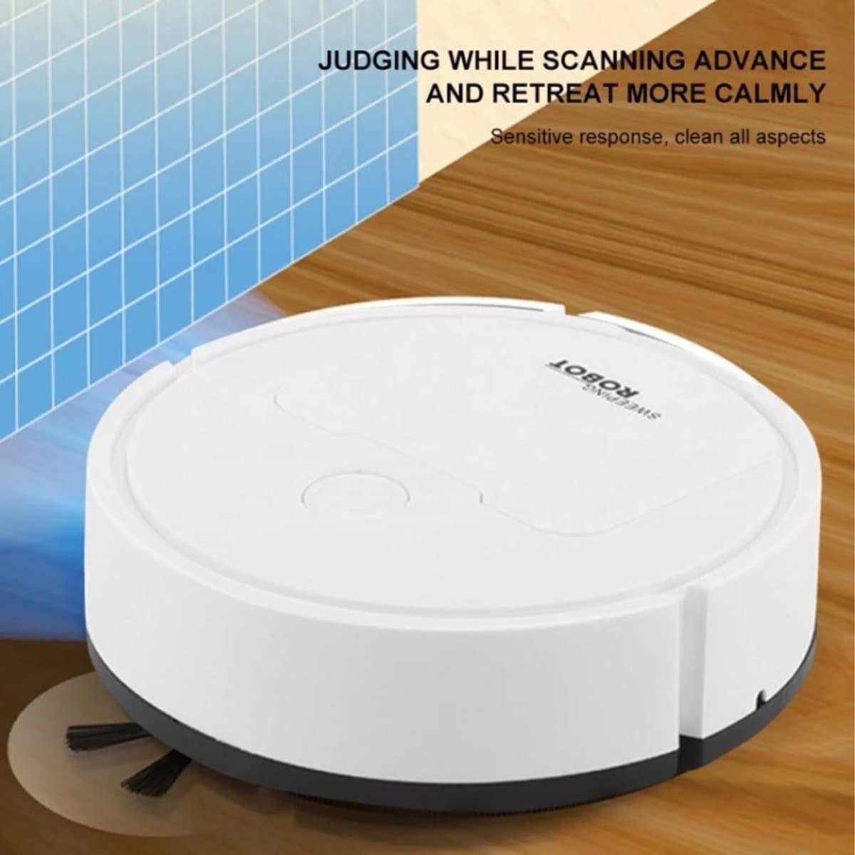 Compacte witte Robot stofzuiger van THEROB. — afbeelding 1