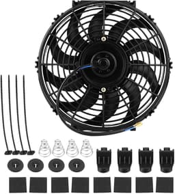 Dailygoods - Dailygoody - Elektrische autoventilator - Universele koelventilator - 12 inch - Zwart - Extra ventilator - Ideaal voor auto en caravan — thumbnail 1