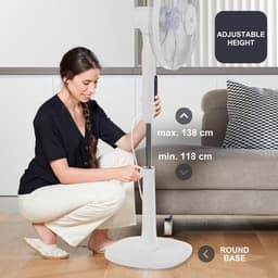BLACK+DECKER - Statiefventilator 30W | 24 snelheden | modi Normaal, Natuurlijk en Nacht | timer 15 u | automatische oscillatie | verstelbare hoogte 118–138 cm | LED-display | stil | afstandsbediening — thumbnail 4