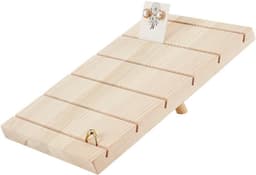 Houten Oorbellen Display Stand - Schuin Achter Cardhouder in Cornsilk met Sieraden Organizer voor Foto's en Kaarten, Perfect voor Winkel en Thuisgebruik — thumbnail 1