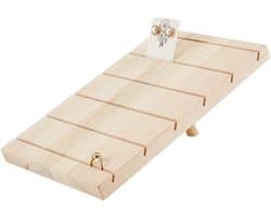 Houten Oorbellen Display Stand - Schuin Achter Cardhouder in Cornsilk met Sieraden Organizer voor Foto's en Kaarten, Perfect voor Winkel en Thuisgebruik