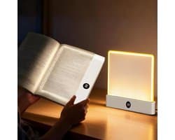 Witte slimme LED-leeslamp - Boeklamp schatkist - Oplaadbare transparante platte LED-leeslamp met 3 kleuren en timer - Tekenlamp voor op het bureau - De droomlamp voor de stille lezer