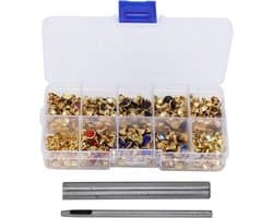 Kleurige Klinknagels Set voor DIY Projecten, Duurzaam en Corrosiebestendig voor Schoenen en Tassen, 9 Verschillende Kleuren voor Creatieve Decoratie